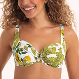 Rosa Faia Bademode Hermine weiß/print unwattierter bikini bh