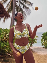 Rosa Faia Bademode Hermine weiß/print unwattierter bikini bh