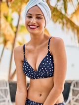 Rosa Faia Bademode Maja navy-blau/weiß gemoldefer bikini bh