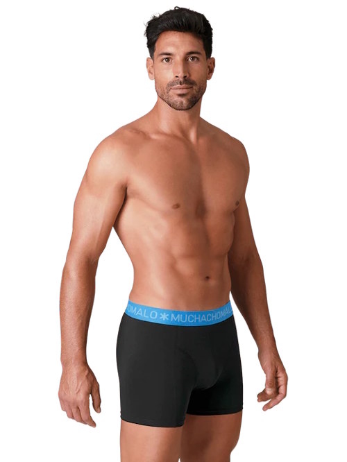 Muchachomalo Basic schwarz/blau baumwoll-boxershort