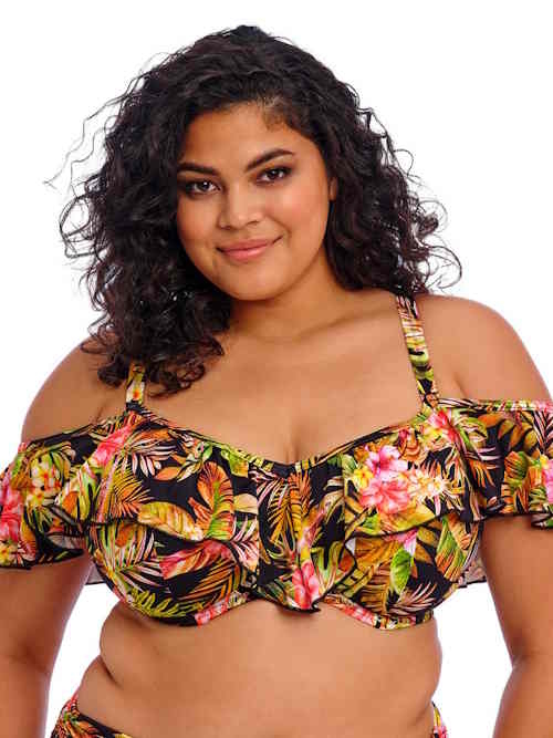 Elomi Schwimmen Tiger Valley schwarz unwattierter bikini bh