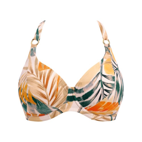 Fantasie schwimmen Maya Bay weiß/print unwattierter bikini bh