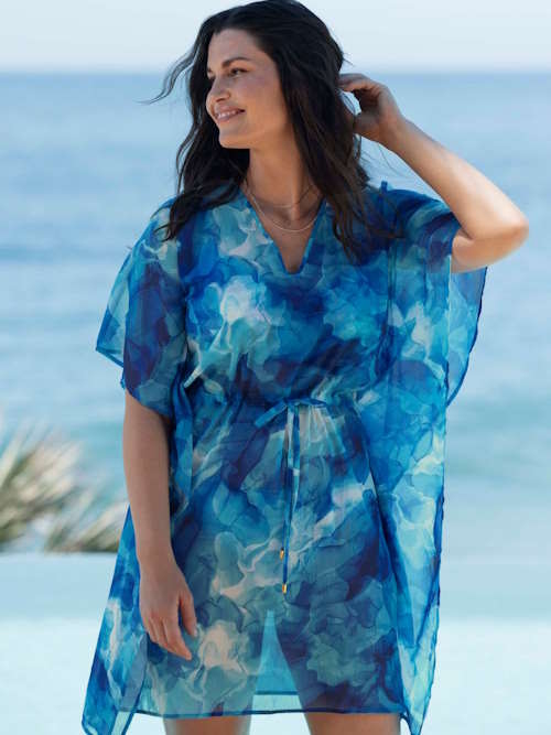 Fantasie schwimmen Saunton Sands blau kaftan