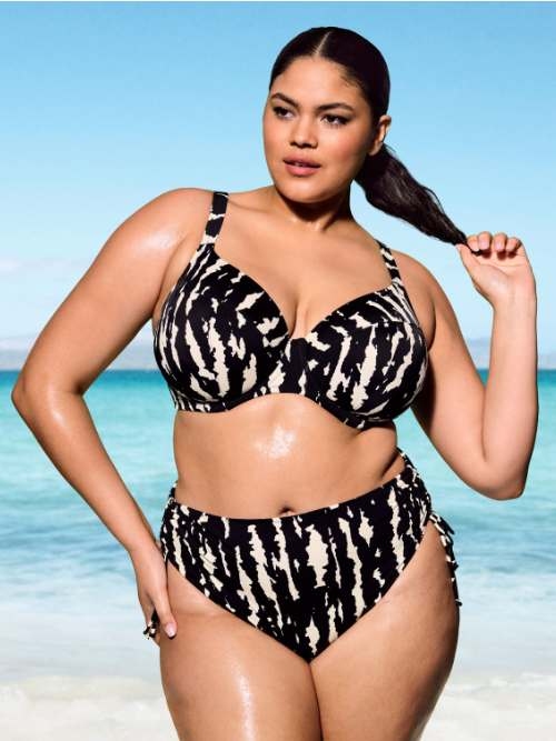 Elomi Schwimmen Echo Shell schwarz/weiß unwattierter bikini bh