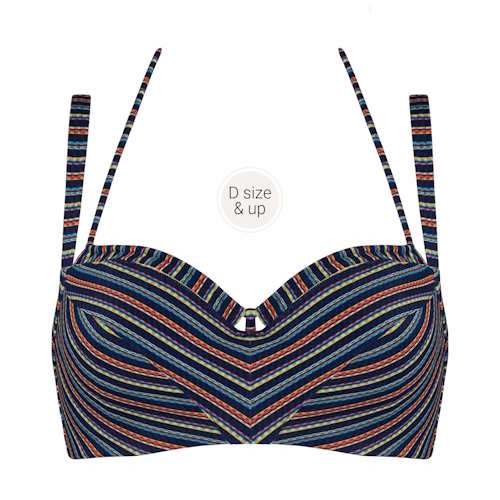 Marlies Dekkers Bademode Holi Vintage blau/print unwattierter bikini bh
