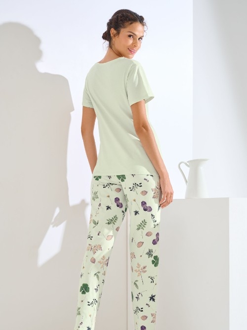 Lisca Pompeya grün/print pyjama