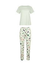 Lisca Pompeya grün/print pyjama