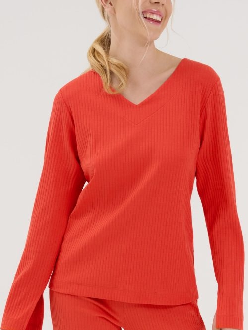Lisca Lucky orange pyjama-shirt