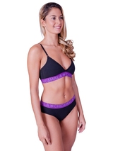Chicamala Solid schwarz/violett nicht geformter bh
