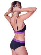 Chicamala Solid schwarz/violett nicht geformter bh
