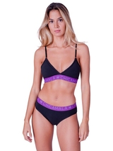 Chicamala Solid schwarz/violett nicht geformter bh