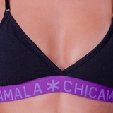 Chicamala Solid schwarz/violett nicht geformter bh