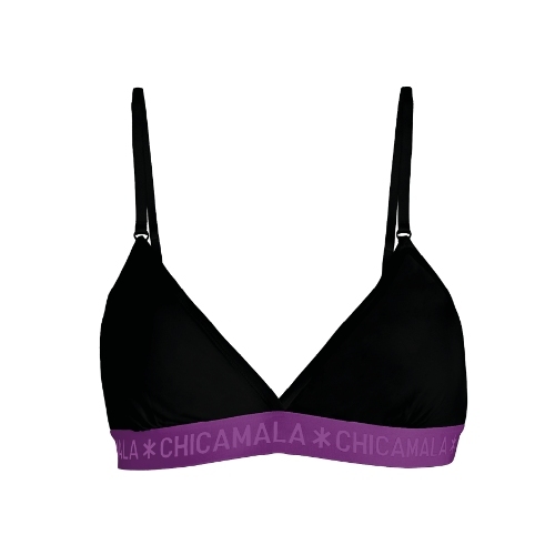 Chicamala Solid schwarz/violett nicht geformter bh