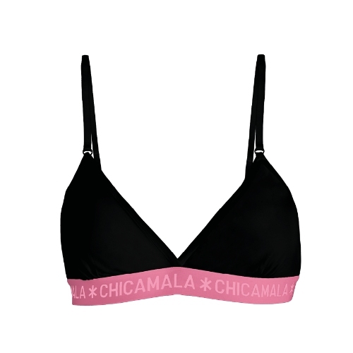 Chicamala Solid schwarz/pink nicht geformter bh