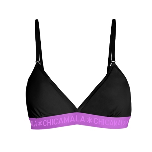 Chicamala Solid schwarz/violett nicht geformter bh