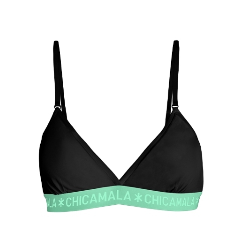 Chicamala Solid schwarz/grün nicht geformter bh