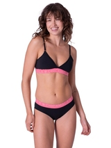 Chicamala Solid schwarz/pink nicht geformter bh