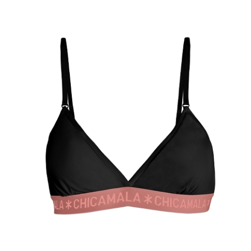 Chicamala Solid schwarz/pink nicht geformter bh