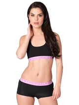 Chicamala Solid schwarz/pink nicht geformter bh