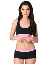 Chicamala Solid schwarz/pink nicht geformter bh
