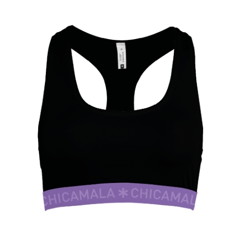 Chicamala Solid schwarz/violett nicht geformter bh