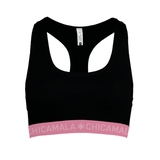 Chicamala Solid schwarz/pink nicht geformter bh
