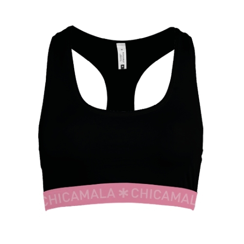 Chicamala Solid schwarz/pink nicht geformter bh