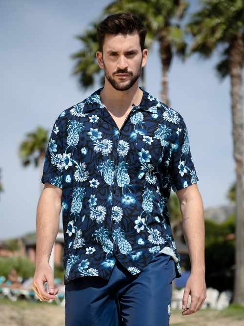 Muchachomalo Solid  navy-blau bluse