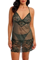 Wacoal Dessous Natsuki Lace grün slipdress