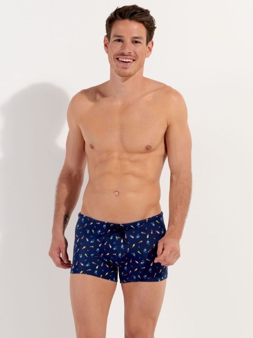 HOM Bademode Summer navy-blau schwimmboxer