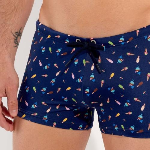 HOM Bademode Summer navy-blau schwimmboxer