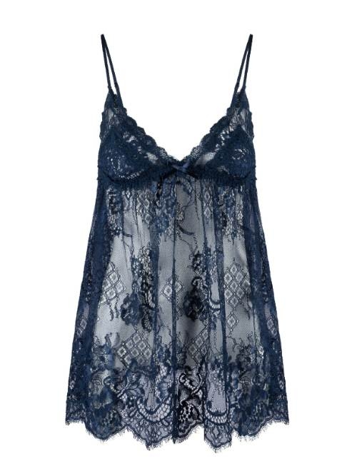 LingaDore Sparkling Blue navy-blau slipdress