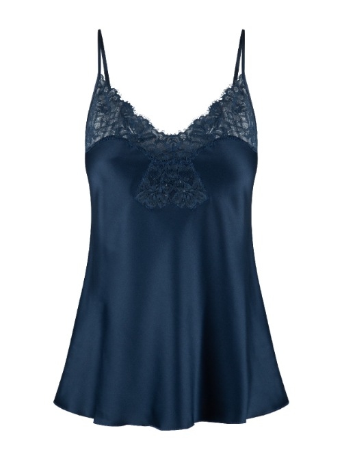 LingaDore Sparkling Blue navy-blau slipdress