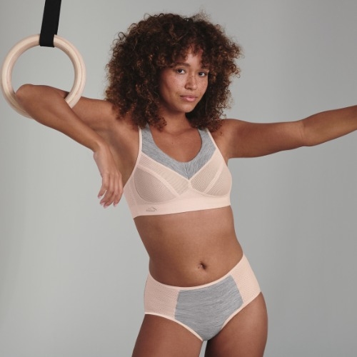 Anita Aktiv Sport-Tights Kompression PanAlp pink/grau sport slip