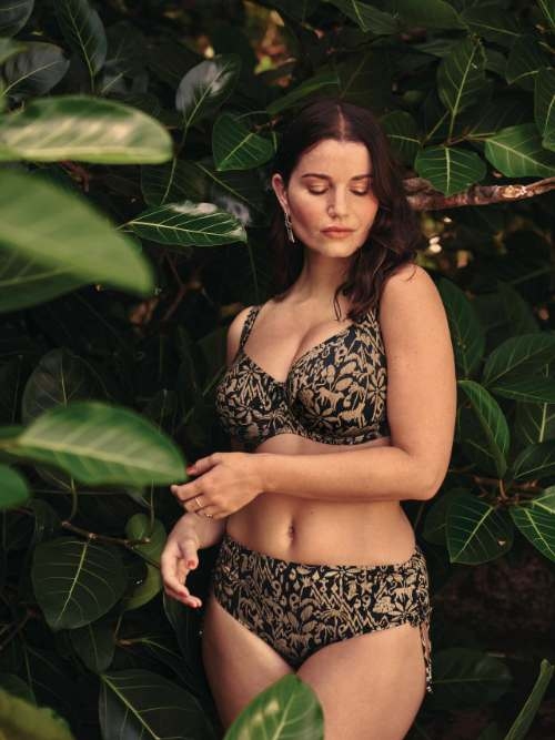 Rosa Faia Bademode Sibel schwarz/braun unwattierter bikini bh