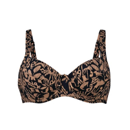 Rosa Faia Bademode Sibel schwarz/braun unwattierter bikini bh