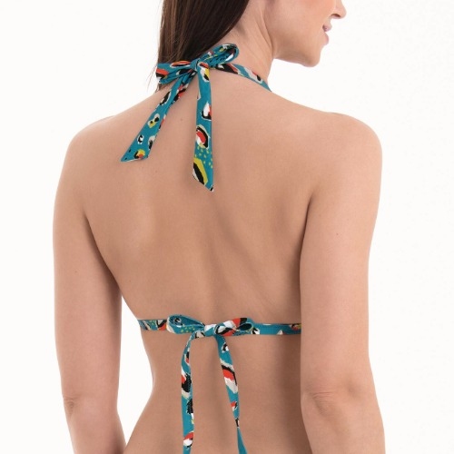 Rosa Faia Bademode Mina türkis gemoldefer bikini bh