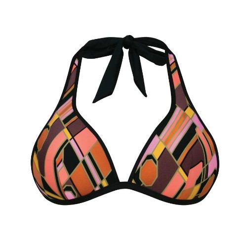 Rosa Faia Bademode Mina schwarz/pink gemoldefer bikini bh