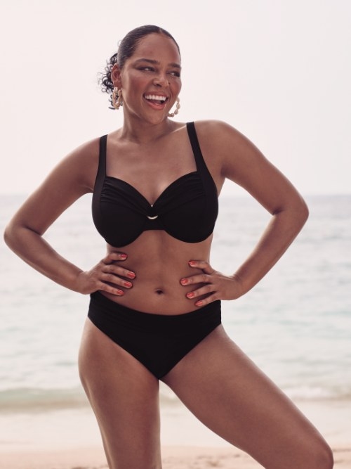 Rosa Faia Bademode Hermine schwarz unwattierter bikini bh