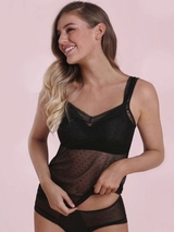 Rosa Faia Emily schwarz spaghetti top
