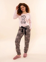 Charlie Choe Cozy Days pink/print schlafshirt