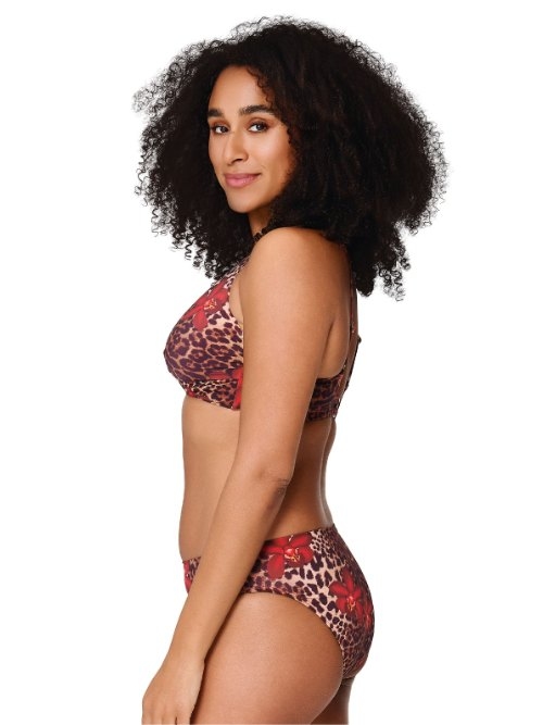 LingaDore Strand Leopard Flower rot unwattierter bikini bh