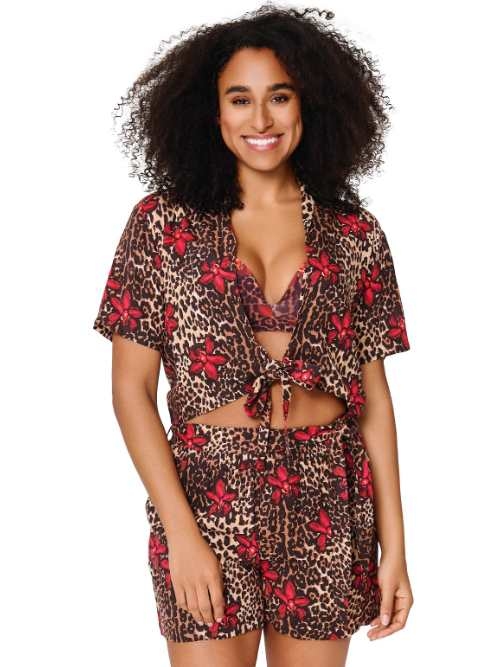 LingaDore Strand Leopard Flower rot strandkleidung