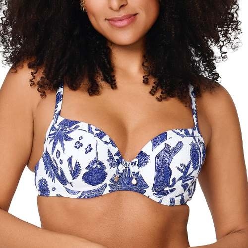 LingaDore Strand Under The Greek Sun blau/weiß gemoldefer bikini bh