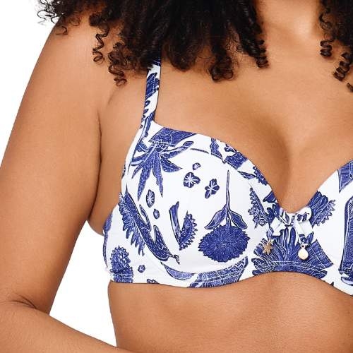 LingaDore Strand Under The Greek Sun blau/weiß gemoldefer bikini bh