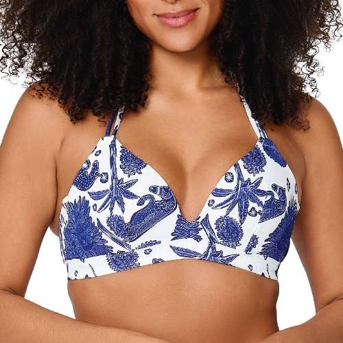 LingaDore Strand Under The Greek Sun blau/weiß gemoldefer bikini bh