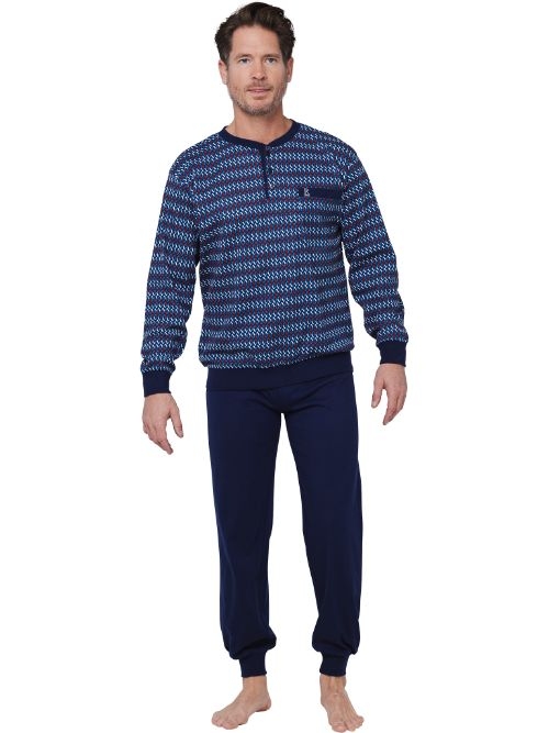 Robson Herren navy-blau pyjama