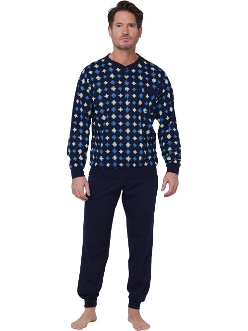Robson Herren navy-blau pyjama