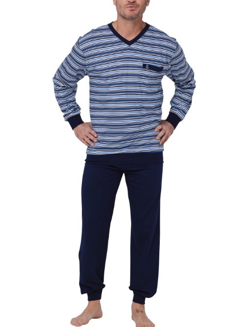 Robson Herren navy-blau pyjama