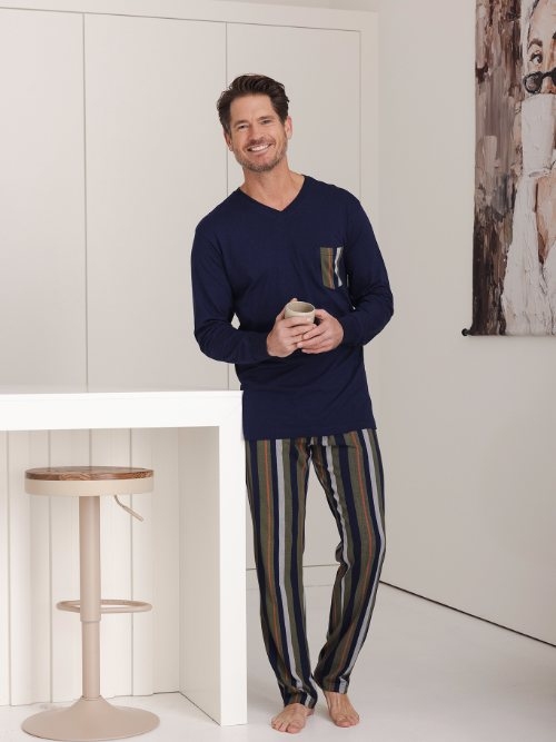 Pastunette Herren navy-blau pyjama
